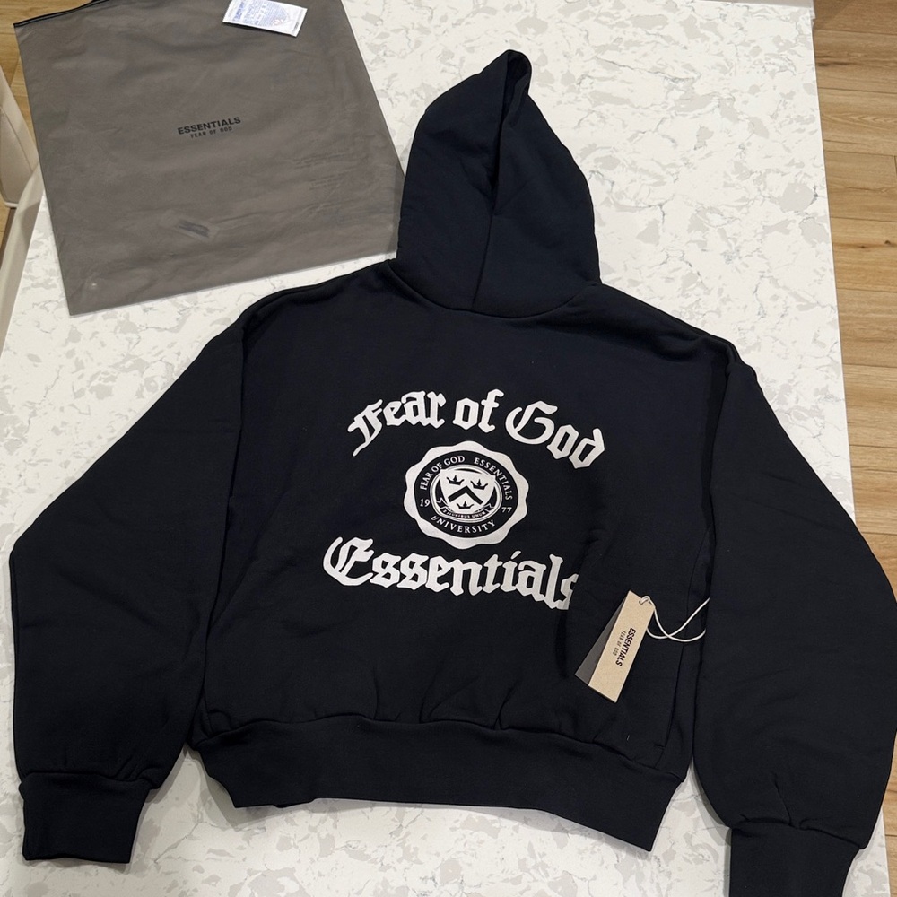 Fear of God Essentials Black Hoodie NWT